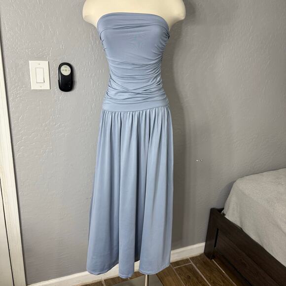 NIA Santal Dress in State Blue, S - Picture 1 of 5